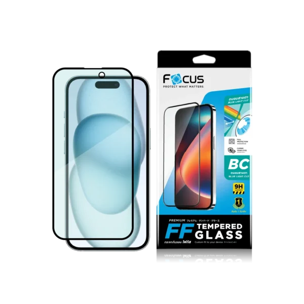 กระจกกันรอย เต็มจอ แบบถนอมสายตา ขอบสีดำ สำหรับ iPhone 12 และ iPhone 12 Pro