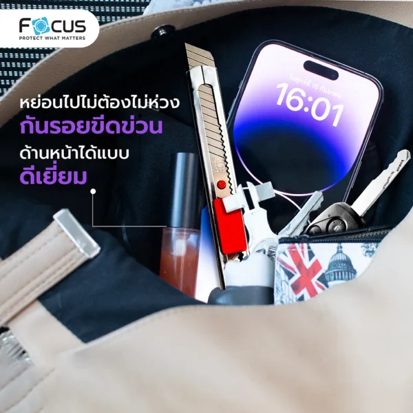 กระจกกันรอย เต็มจอ แบบใสคมชัด ขอบสีดำ สำหรับ iPhone XR - Image 5