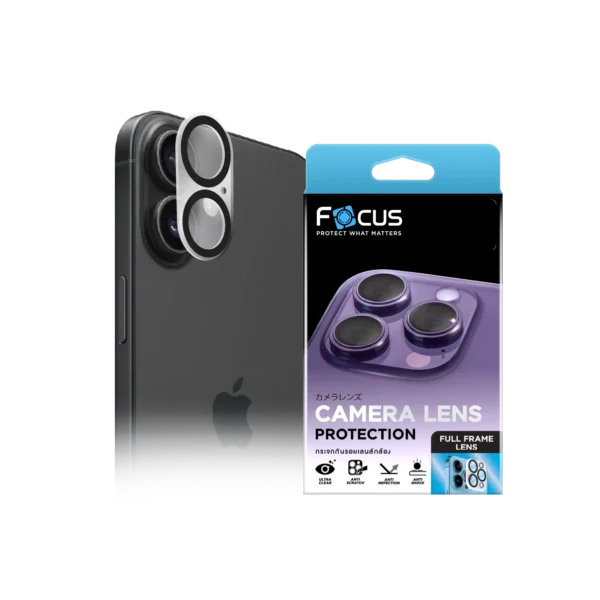 กระจกเลนส์กล้อง Focus LN CL Full Lens เคลือบเพชร สำหรับ iPhone 16 / 16 Plus