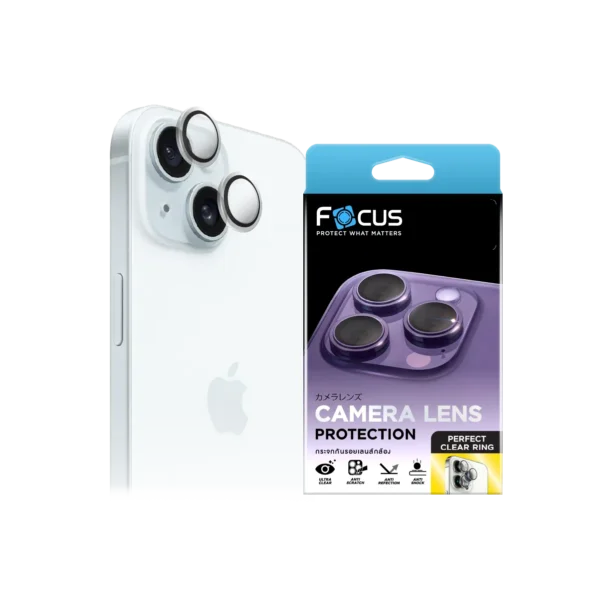 กระจกกันรอยเลนส์กล้อง Focus Iron Ring สำหรับ iPhone 13 Mini / iPhone 13 สีดำ