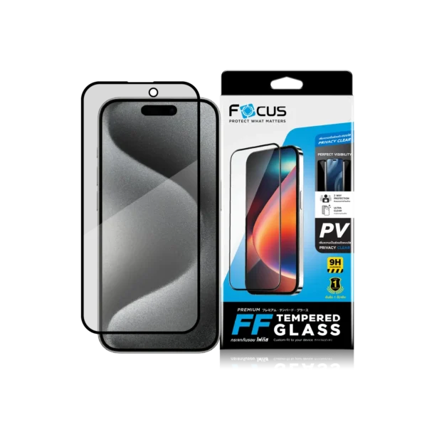 กระจกกันรอย เต็มจอ แบบกันมอง ขอบสีดำ สำหรับ iPhone 13 Pro