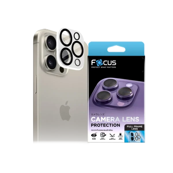กระจกเลนส์กล้อง Focus LN UC Full Lens ใสคมชัด สำหรับ iPhone 15 Pro / 15 Pro Max
