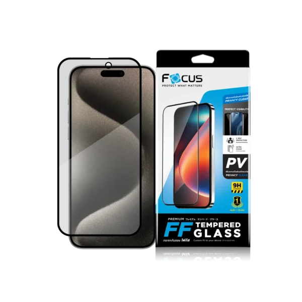 กระจกกันรอย เต็มจอ แบบกันมอง ขอบสีดำ สำหรับ iPhone 13 Pro Max