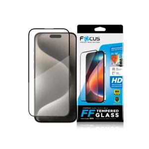 กระจกกันรอยเต็มจอ Focus แบบใสคมชัด สำหรับ iPhone 15 Pro Max