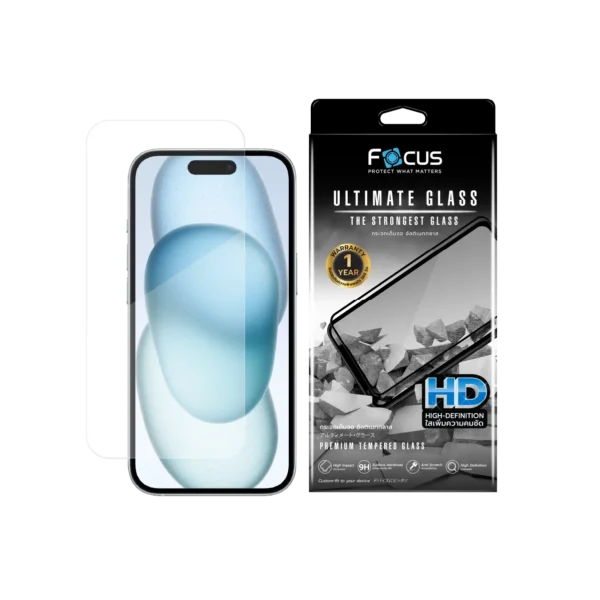 กระจกกันรอยเต็มจอ Focus แบบ Ultimate Glass สำหรับ iPhone 13 / 14