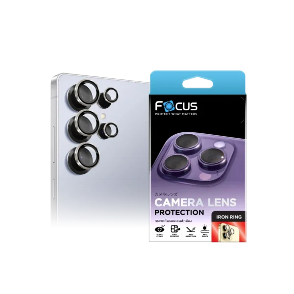 กระจกกันรอยเลนส์กล้อง สำหรับ Samsung Galaxy S25 Ultra | Focus Iron Ring