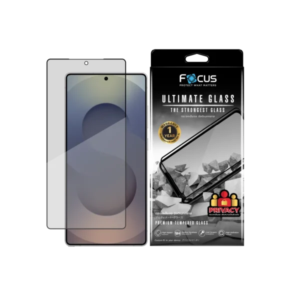 ฟิล์มกระจกกันมอง Focus Ultimate บางเฉียบ (สีดำ) สำหรับ Samsung Galaxy S25 Ultra | รับประกัน 1 ปี