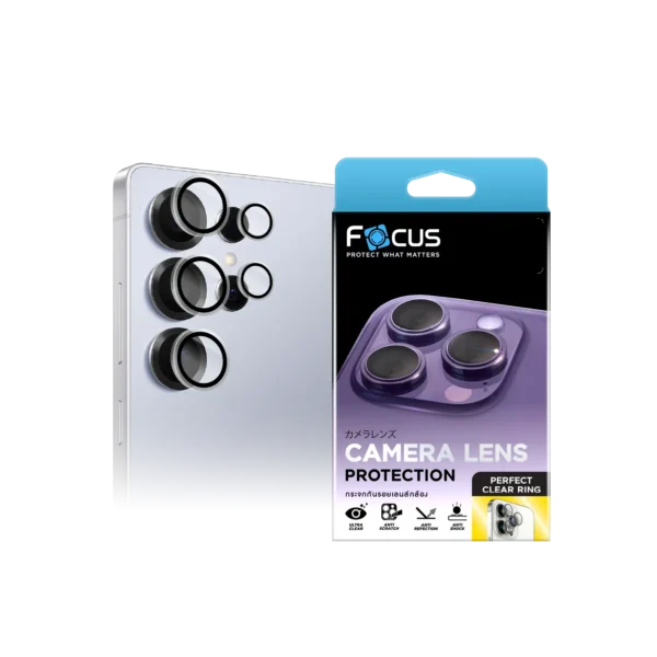 กระจกกันรอยเลนส์กล้อง Focus Perfect Clear Ring ใส สำหรับ Samsung Galaxy S25 Ultra