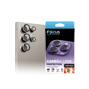 กระจกกันรอยเลนส์กล้อง Focus Iron Ring สีดำ สำหรับ Samsung Galaxy S24 Ultra