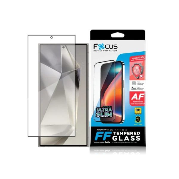 ฟิล์มกระจกกันรอยเต็มจอ แบบด้าน ชนิดบางพิเศษ สำหรับ Samsung Galaxy S24 Ultra ขอบสีดำ