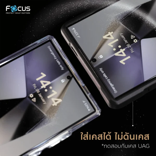 ฟิล์มกระจกกันรอยเต็มจอ แบบด้าน ชนิดบางพิเศษ สำหรับ Samsung Galaxy S24 Ultra ขอบสีดำ - Image 3