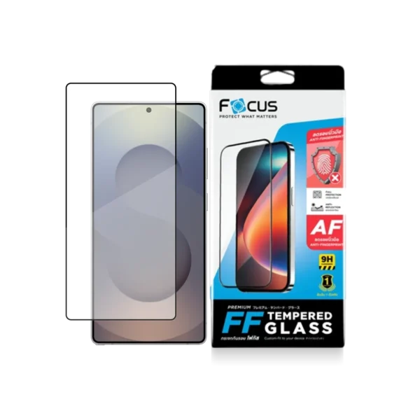 กระจกกันรอย เต็มจอ แบบด้าน ขอบสีดำ สำหรับ iPhone 16 Plus