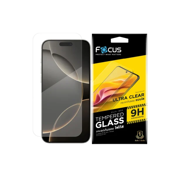 กระจกกันรอยเต็มจอ Focus แบบใสคมชัด สำหรับ iPhone 16