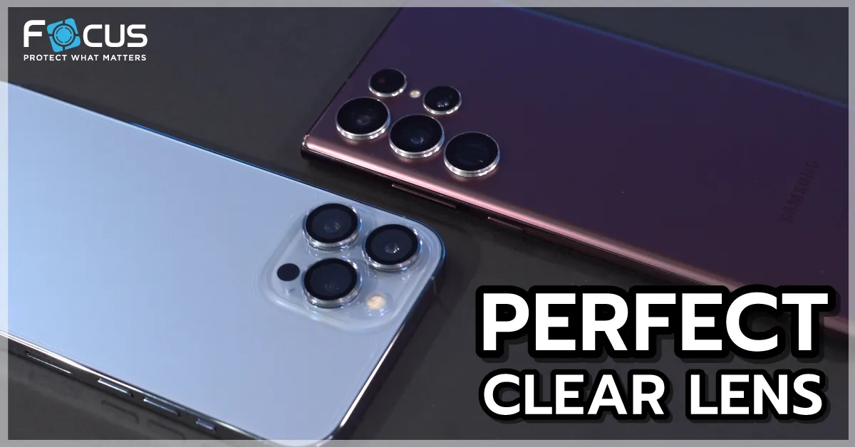 กระจกกันรอยเลนส์กล้อง โฟกัส แบบใส สำหรับ iPhone และ Samsung S22 ULTRA (FOCUS PERFECT CLEAR RING)