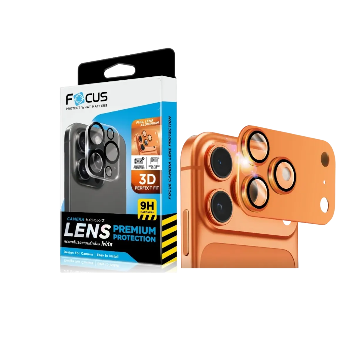 Focus Full Lens Aluminium – กระจกกันรอยเลนส์กล้องเต็มเลนส์ อะลูมิเนียม สำหรับ iPhone 17 Pro Max