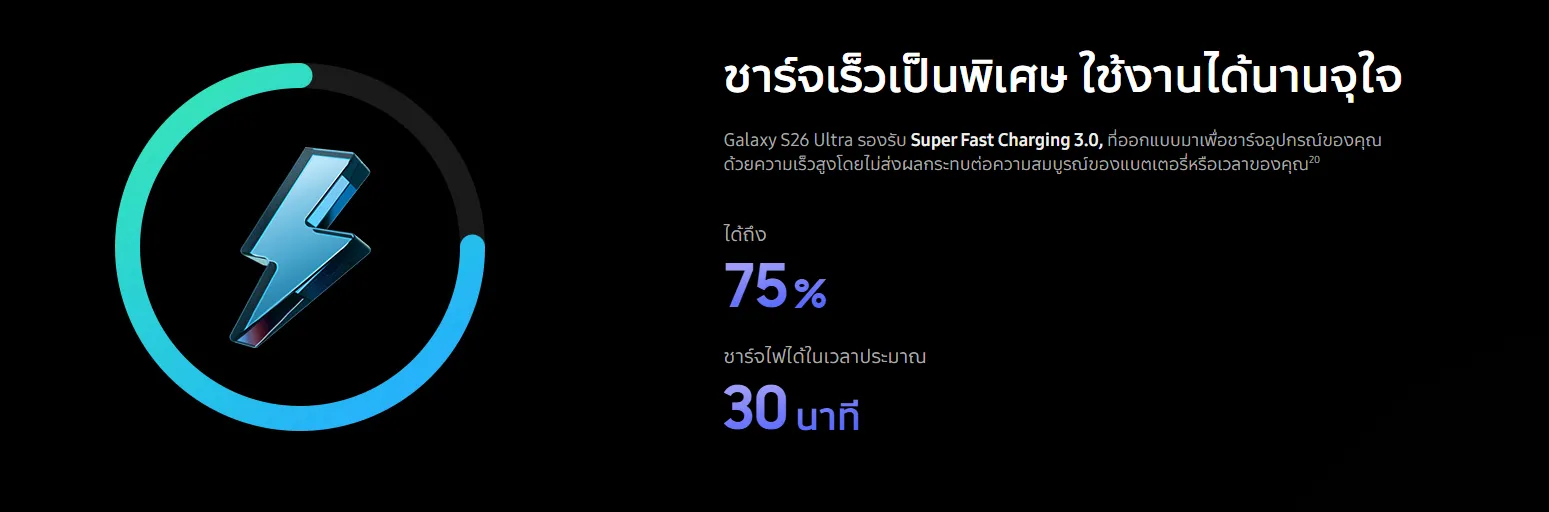 แบตเตอรี่และการชาร์จ s26